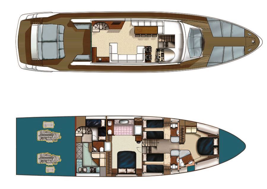 Numarine 78HT yacht HIP NAUTIST Layout