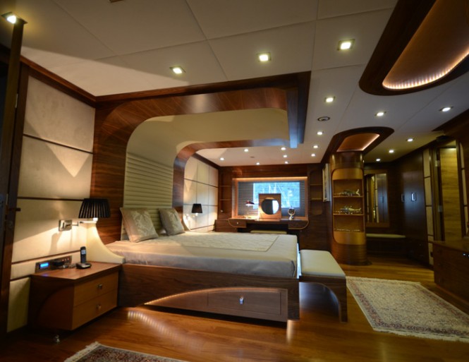 One of the luxurious cabins aboard My Steel superyacht