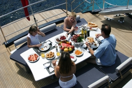 Oracle II Dining on Aft Deck