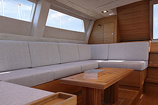 Perini Navi Yacht XNOI -   Salon Seating to Starboard