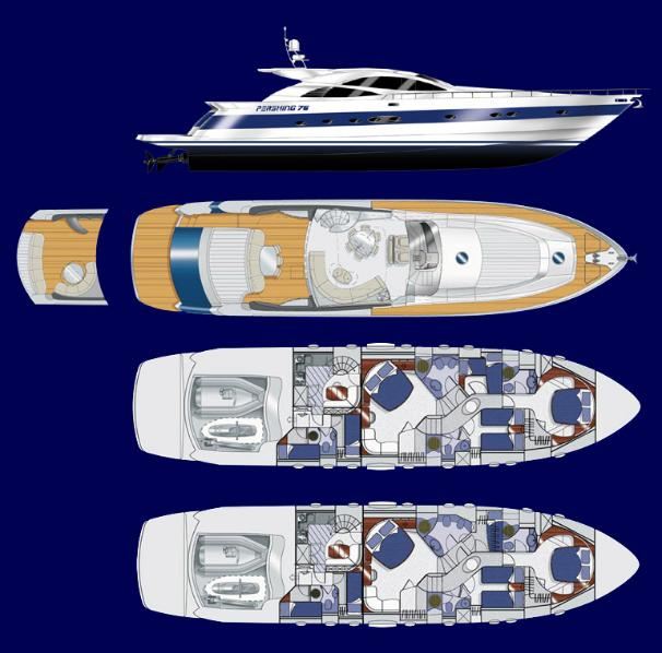 Pershing Yacht SILVER SEA - Layout