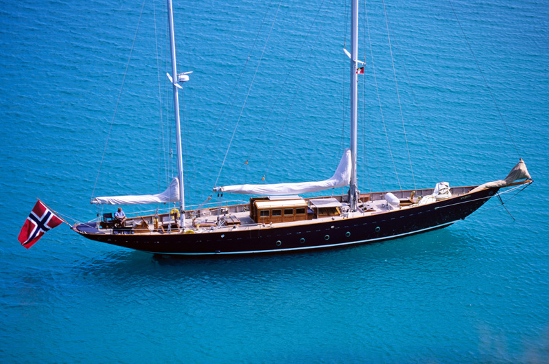 SINCERITY -  At Anchor in the Carribean