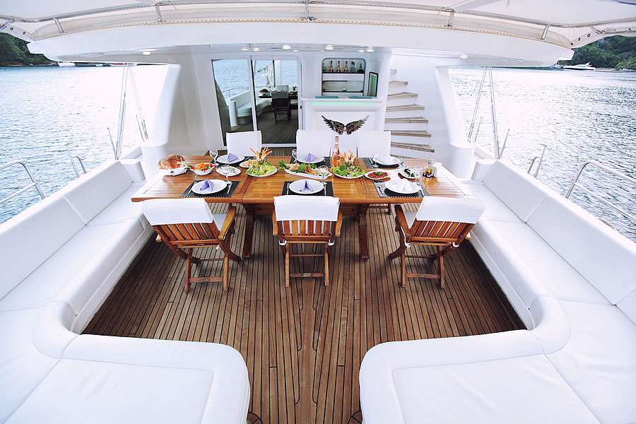 Sail Yacht ANGELO II -  Aft Deck Dining