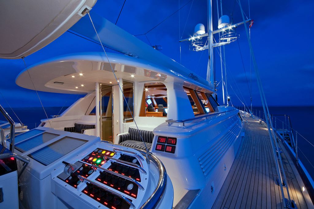 Sail Yacht HYPERION -  Cockpit at Night