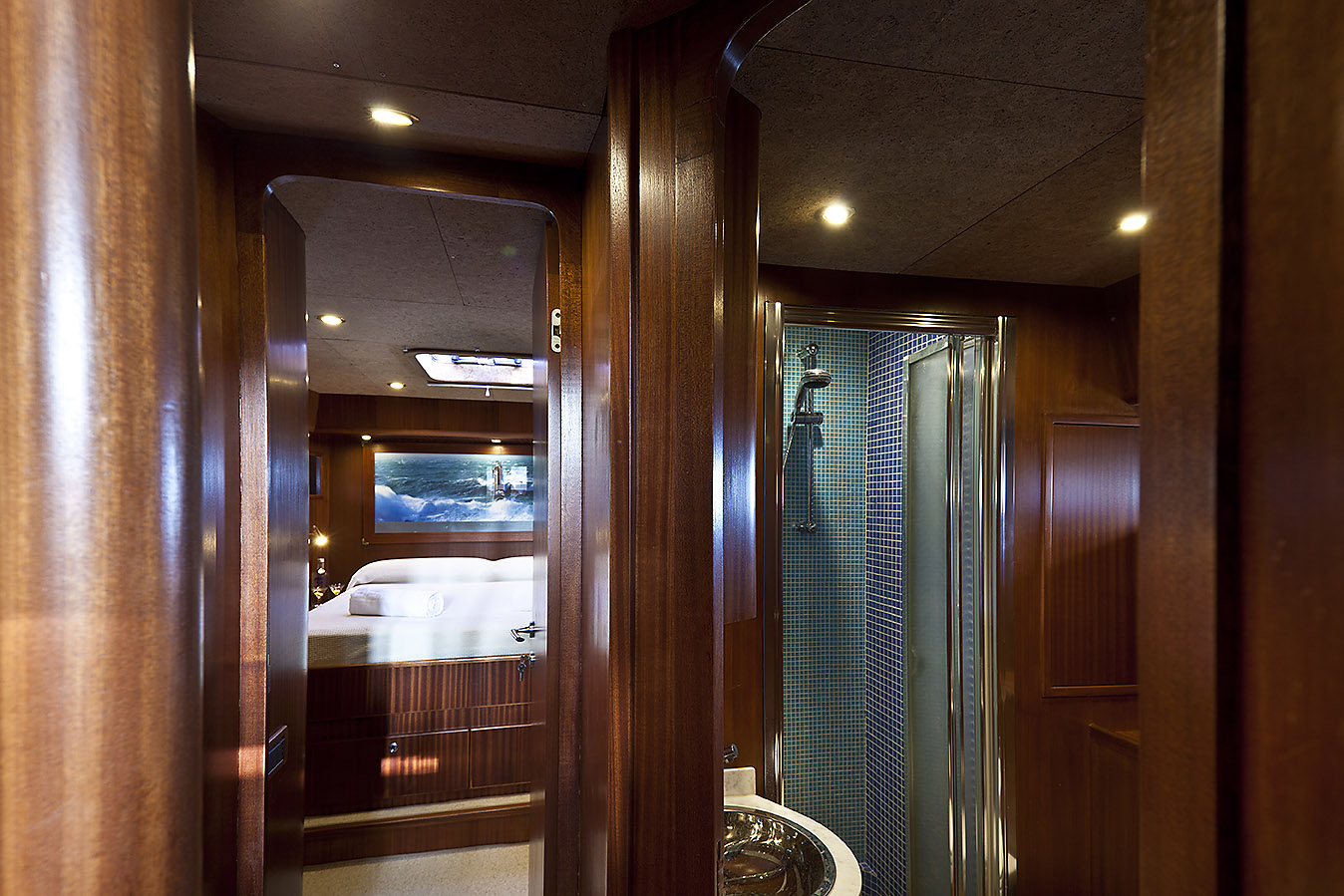 Sailing Yacht Myosotis -  Master Cabin and bathroom