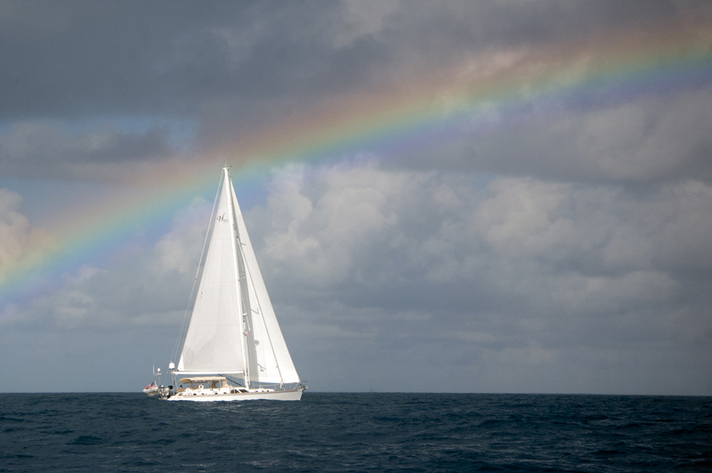 Sailing yacht Archangel -  Under a rainbow