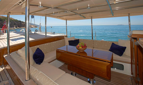 Sailing yacht KEALOHA -  Deckhouse in the shade