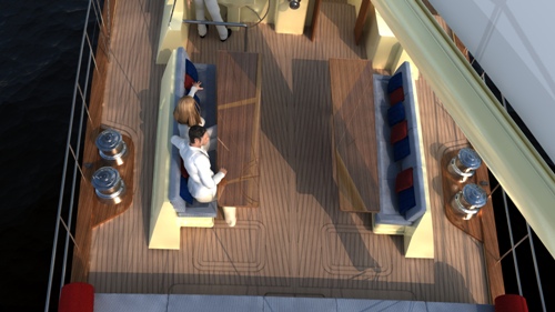 Sailing yacht KESTREL -  On Deck Convertible table