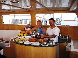 Spirit of the East -  Crew in the Galley