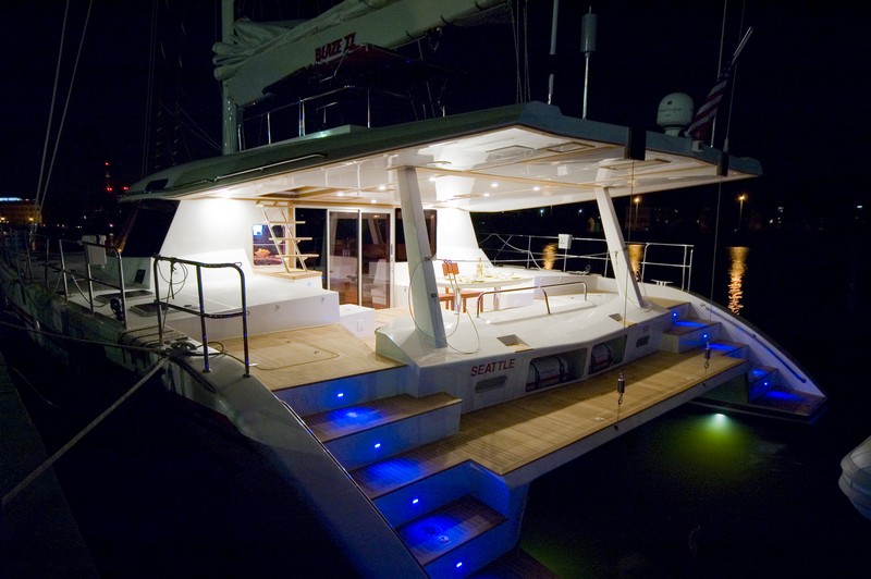 Sunreef 62 BLAZE II  -  At Deck at Night