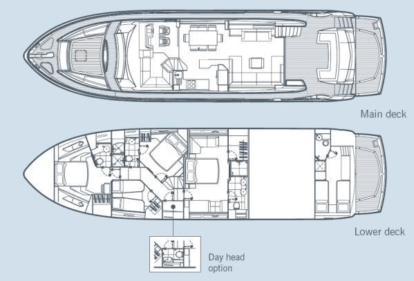 Sunseeker yacht 73M - Layout