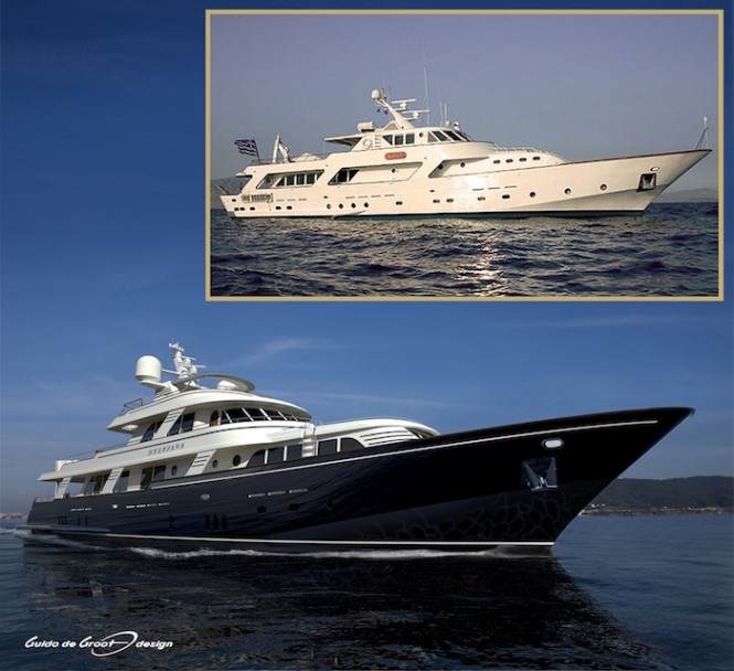 Sylviana yacht - before and after