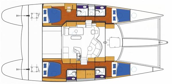 WHY NOT catamaran - accommodation layout