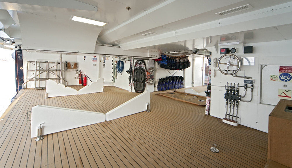 Water toys storage and stern on BARAKA yacht