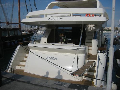 Yacht AMON -  Aft View in port
