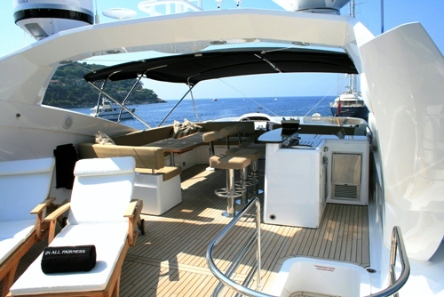 Yacht IN ALL FAIRNESS -  Sundeck View forward