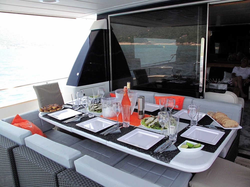 Yacht LOLEA -  Aft Deck Dining