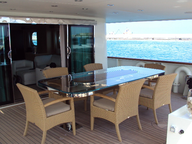 Yacht MASTIFF -  Aft Deck Dining