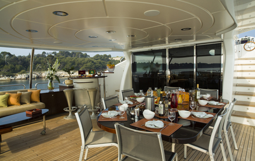 Yacht QUID PRO QUO -  Bridge Deck Dining