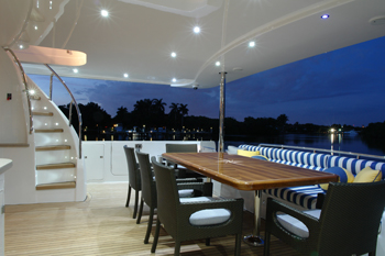 Yacht SEAS THE MOMENT -  Aft Deck dining