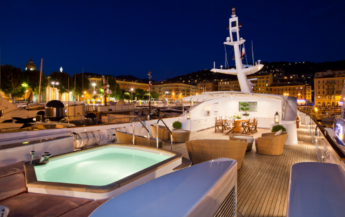 Yacht SOPHIE BLUE -  Sundeck at Night