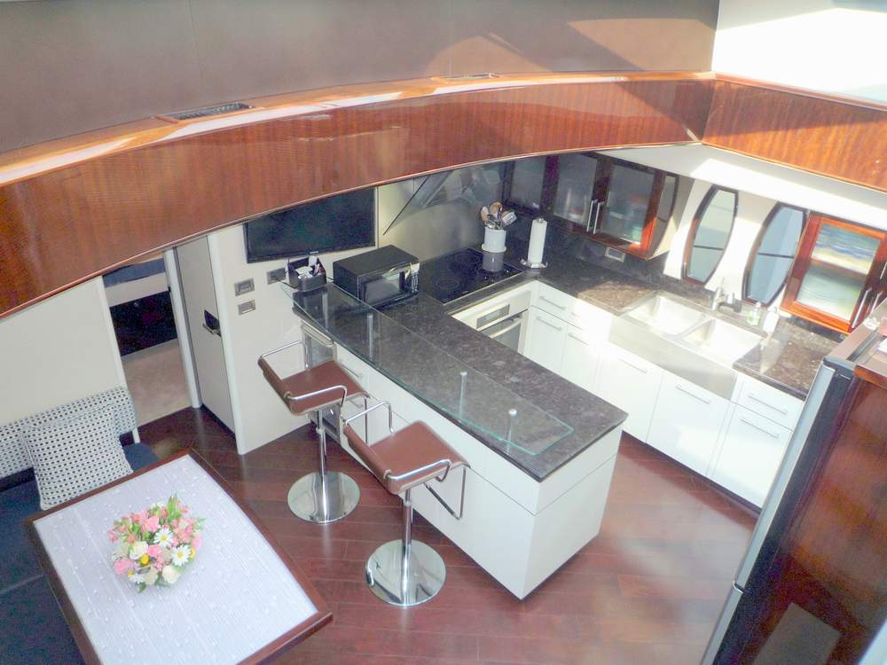 Yacht ZION -  Lower Salon and Galley