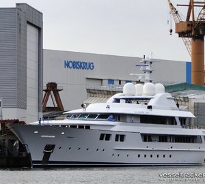 Hull number 779, superyacht JAMAICA BAY by Nobiskrug shipyard undergoing sea trials. 