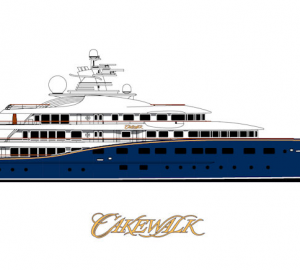 The 85.6 metre Derecktor Superyacht Project CAKEWALK  enters the final phase before her launch in 2010