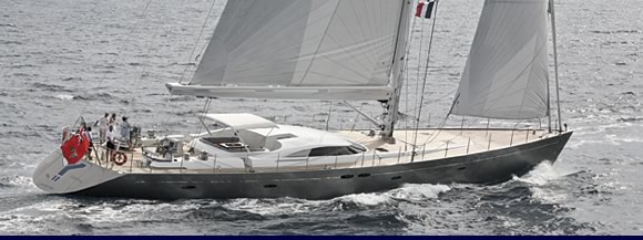 Sailing yacht YII at sea