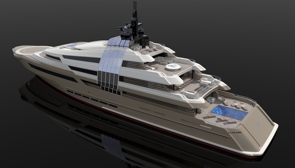 Soraya 70 Rendering - Aft view - Swimming Pool