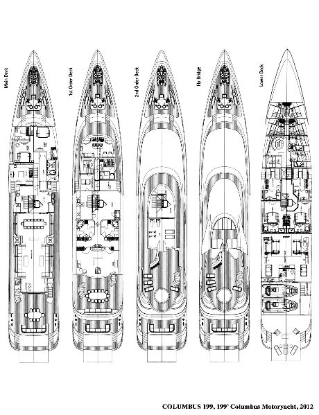 Columbus 199 superyacht layout