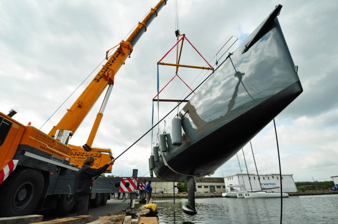 Luxury Futuna 70 sailing yacht ICHTUS at her launch Photo Credit Normandy Yachts