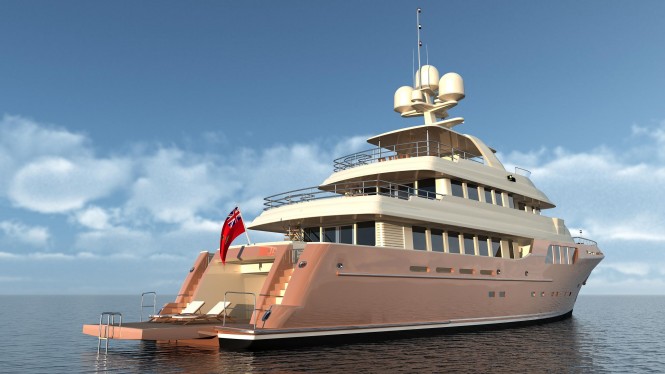 MCC 38 M superyacht aft view - Image courtesy of MCC