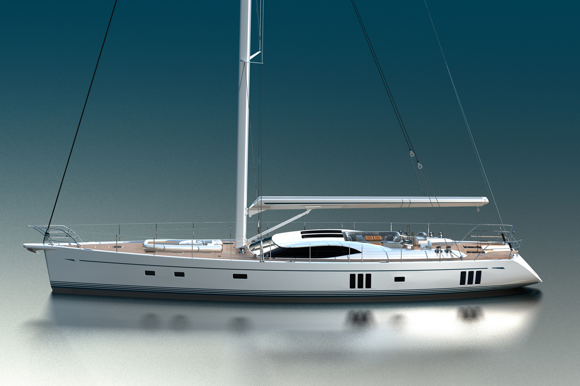Profile of the Oyster 855 Sailing yacht - Photo Credit Oyster Marine 