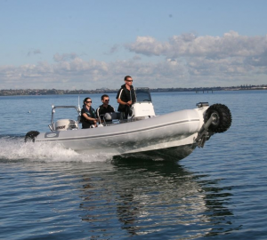 The new 7.1 Sealegs RIB with twin outboards under development