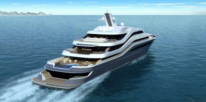 The Lurssen 88 Meter Orchid Yacht Design - Leaving Gibraltar