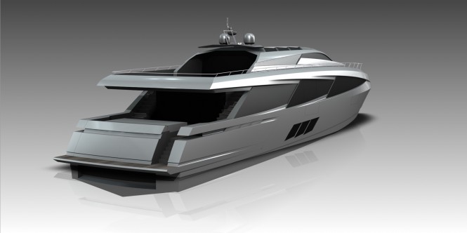 The Numarine 130 WB Superyacht - Aft View