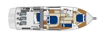 The new Riviera 53 Enclosed Flybridge Accommodation  - Credit Riviera Yachts 