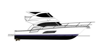The new Riviera 53 Enclosed Flybridge Side Profile - Credit Riviera Yachts 