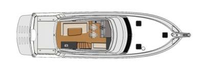 The new Riviera 53 Optional Enclosed Flybridge Deck Plan  - Credit Riviera Yachts