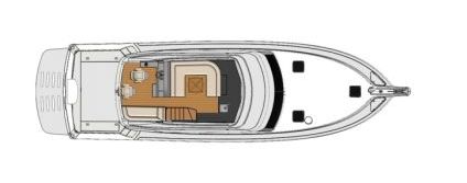 The new Riviera 53 Standard Enclosed Flybridge Deck Plan - Credit Riviera Yachts