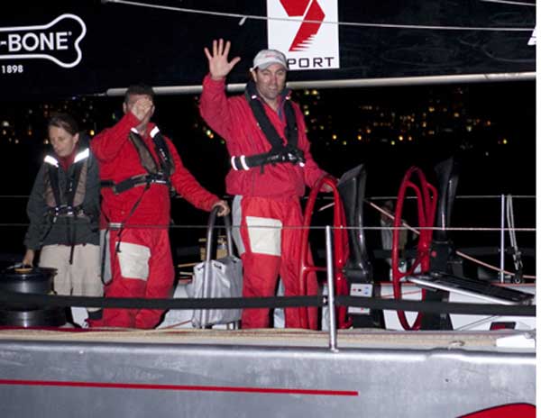 Sailing yacht Wild Oats XI skipper Mark Richards after taking the line honours to the Audi Sydney Gold Coast Yacht Race 2010 - Photo Credit Andrea Francolini