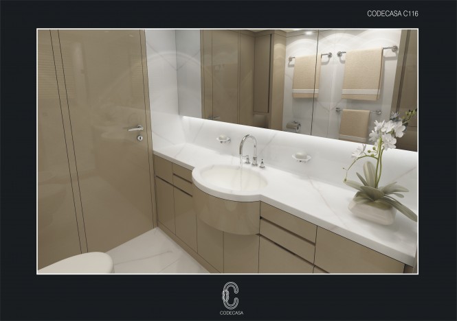 Codecasa 51 motor yacht - guest bathroom