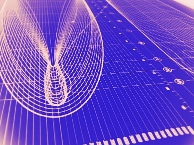 Generic image - hull lines plan in blue print