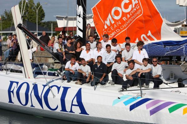 Michel Desjoyeaux and his team launch of the FONCIA foot Imoca 60, Photo Credit JEAN-MARIE LIOT