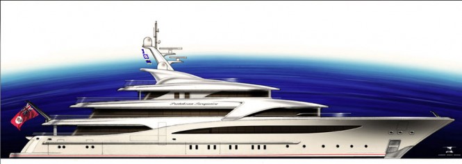 Proteksan Turquoises' new 74-meter superyacht design with sweeping curves by Andrew Winch