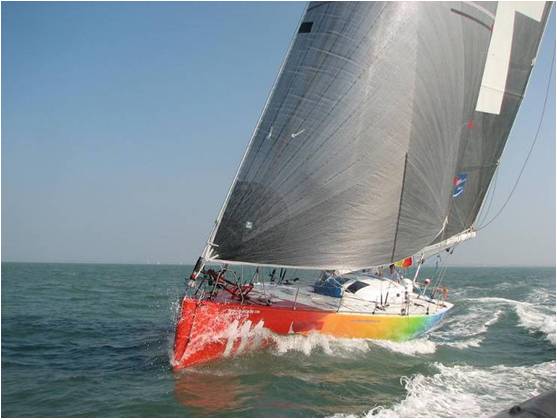 Sailing yacht Five Oceans of Smiles - Christophe Bullens is the first participant to complete the qualifier for de VELUX5 OCEANS. Photo Credit Morris Adant