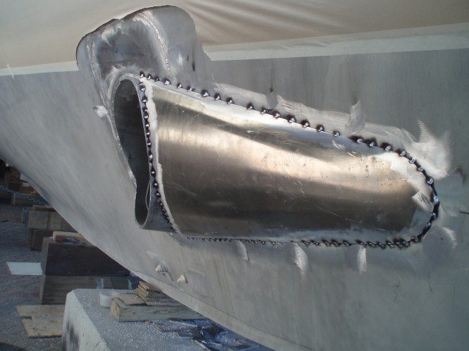 Bow Thruster of Motor yacht KOKOMO II refitted at Rivergate Marina, Australia