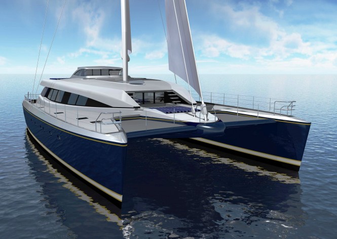 Exterior of the 30m Super Catamaran Q5 by Yachting Developments