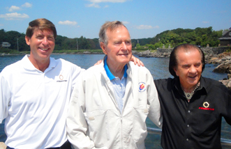 Former US President George H.W. Bush takes Delivery of new Fountain Powerboat - Credit  Fountain Powerboats